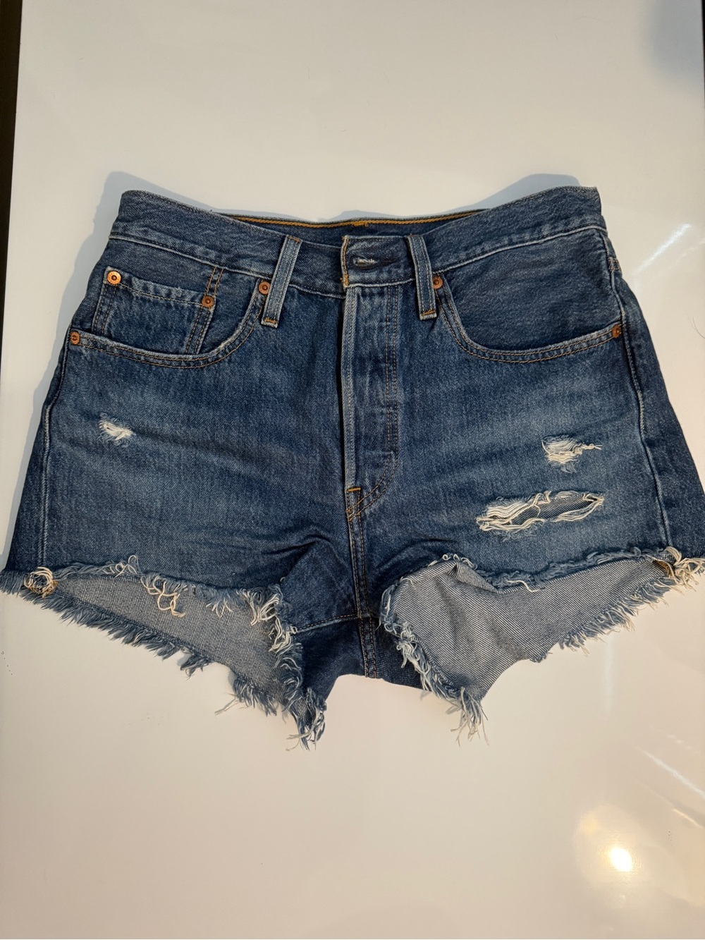 Levi’s 501 Denim Distressed Women's Shorts - Blue